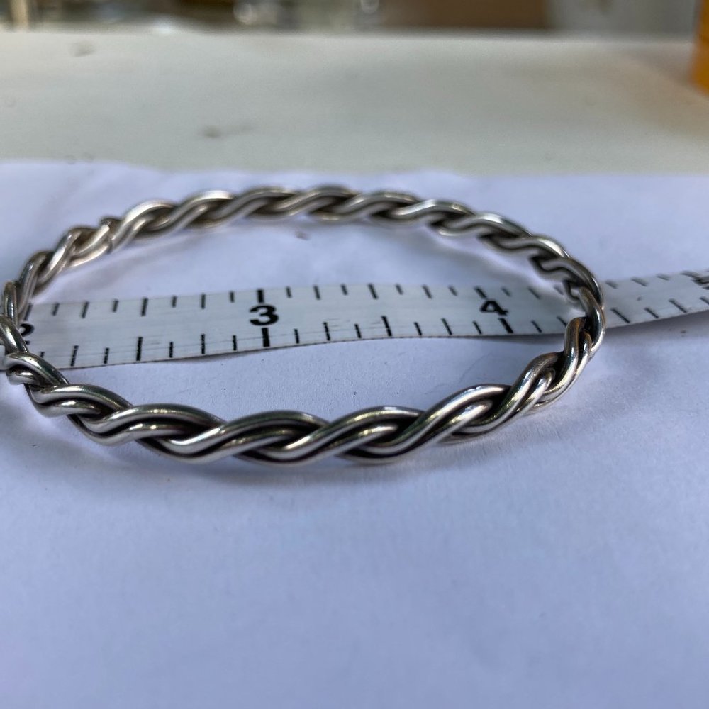 Lovely silver braided bracelet
